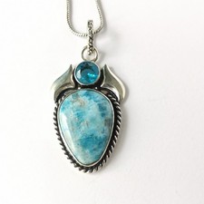 Larimar edelstein kettenanhän gebraucht kaufen  Berlin