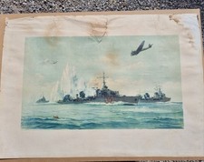 Lithographie marine guerre d'occasion  Trévoux
