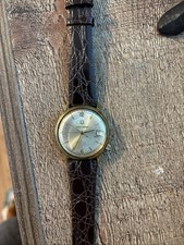 Vintage Bulova Accutron Caixa Galvanizada Dourada Pulseira Borgonha Relógio de Data comprar usado  Enviando para Brazil