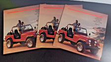 (3) 1986 Jeep CJ CJ-7 Renegade Dealer Showroom Folheto de Vendas Catálogo COMO ESTÁ LIDO comprar usado (3) 1986 Jeep CJ CJ-7 Renegade Dealer Showroom Folheto de Vendas Catálogo COMO ESTÁ LIDO comprar usado  Enviando para Brazil