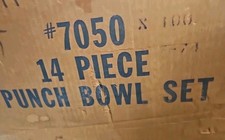 Conjunto de tigela perfurada de vidro 14 peças, vintage novo fornecimento de catering #7050 MCM na caixa original comprar usado  Enviando para Brazil