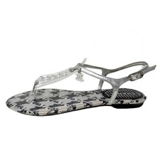 Sandália Chanel acrílica transparente corrente logotipo CC PVC tanga Houndstooth plana tamanho 39 comprar usado  Enviando para Brazil