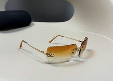 Vintage Chanel Bezramkowa linia Kamienie Stras Okulary przeciwsłoneczne 4017-D Pomarańczowe złoto na sprzedaż  PL
