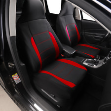 2 peças capas de assento dianteiro de tecido de poliéster durável encosto alto preto/vermelho ajuste para carro comprar usado  Enviando para Brazil