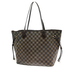 Usado, Bolsa tote de ombro Louis Vuitton Neverfull MM couro Damier marrom N51105 84YG848 comprar usado  Enviando para Brazil