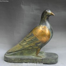 Estátua chinesa de bronze dourada escultura voo pombo pomba pássaro da paz animal livre comprar usado  Enviando para Brazil