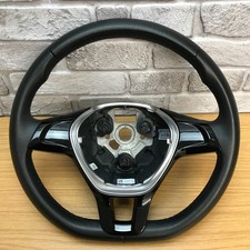 Volante de couro preto genuíno VW Flat Bottom 6C0419091. Polo 6R Caddy. 5D comprar usado  Enviando para Brazil