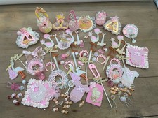 Lote mixto de adornos para magdalenas/pasteles decoración baby shower artesanal de colección segunda mano  Embacar hacia Mexico