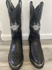 Botas de equitação femininas Harley Davidson couro preto bordado ocidental tamanho 9 comprar usado  Enviando para Brazil