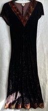 Vestido longo MARGARET OLEARY tamanho M veludo roxo mistura de seda comprar usado  Enviando para Brazil