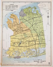 1941 NASSAU County NEW YORK Mapa ORIGINAL (20x16) Long Island Hempstead Baldwin comprar usado  Enviando para Brazil
