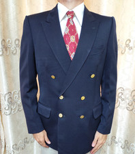 Usado, Blazer azul marinho vintage década de 1960 Pierre Cardin Paris todo penteado db botão dourado 40R comprar usado  Enviando para Brazil