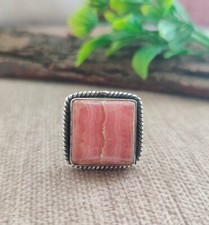 Anel de pedra preciosa rodocrosita prata esterlina 925 presente para meninas e mulheres anel boho comprar usado  Enviando para Brazil
