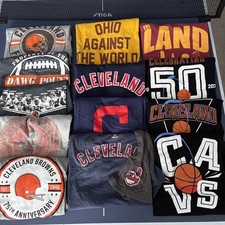 Lote Atacado de Camiseta Cleveland Browns Cavs Indians Chief Wahoo Masculina Tamanho G-XL comprar usado  Enviando para Brazil