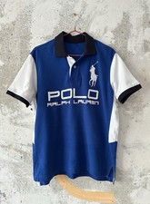 Camiseta polo vintage anos 90 Ralph Lauren logotipo pônei grande azul branca tamanho P estilo Y2K , usado comprar usado  Enviando para Brazil