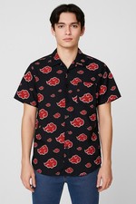 Camisa Naruto Shippuden masculina botão para cima boxlunch akatsuki nuvem anime mangá grande comprar usado  Enviando para Brazil