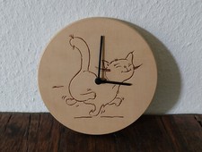 Wanduhr holz katzenmotiv gebraucht kaufen  Köln
