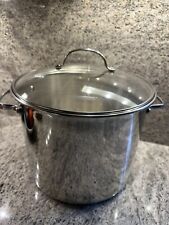 Usado, Panela de aço inoxidável profissional Tramontina 12 qt 18/10 com tampa de vidro comprar usado  Enviando para Brazil