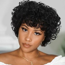 Peruca Bob curta perucas de cabelo humano encaracolado com franjas perucas frontais sem renda para mulheres  comprar usado Peruca Bob curta perucas de cabelo humano encaracolado com franjas perucas frontais sem renda para mulheres  comprar usado  Enviando para Brazil