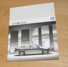 Folheto de preço e especificações Volvo C70 2006 - SE Lux Sport - T5 e 2.4i comprar usado  Enviando para Brazil