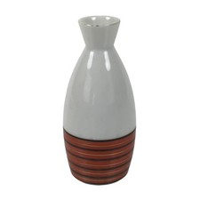 Garrafa de saquê japonesa Kutani porcelana Tokkuri vintage linhas de ouro branco vermelho TS843, usado comprar usado  Enviando para Brazil