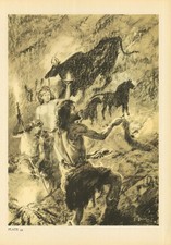 1960 Estampa LASCAUX CAVE ART - Homem pré-histórico - Paleoart - 9,75 x 13,5 polegadas comprar usado  Enviando para Brazil