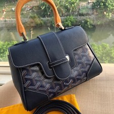 Autêntica bolsa tote Goyard azul royal couro de vaca elegante comprar usado  Enviando para Brazil