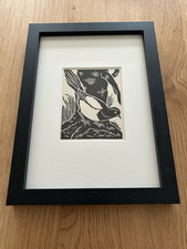 Magpie framed woodcut for sale  ENFIELD
