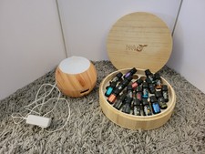 Difusor Nature Gear gravado em madeira óleo essencial armazenamento caixa redonda 20 garrafas comprar usado  Enviando para Brazil