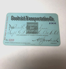 Goodrich Transportation Co. Company 1901 Line Steamers Pass vintage RR, usado comprar usado  Enviando para Brazil