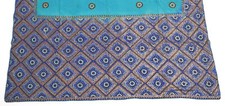 Tecido para artesanato Sushila vintage azul remanescente de sari 100% seda pura frisado à mão comprar usado  Enviando para Brazil