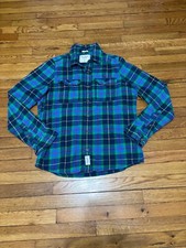 Camisa masculina de flanela Abercrombie & Fitch muscular tamanho XL azul verde xadrez algodão comprar usado  Enviando para Brazil