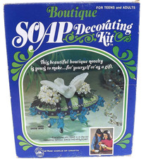 Kit de decoração sabonete namorada contas azuis flores pássaro neve mestre artesanato década de 1970 comprar usado  Enviando para Brazil
