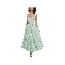 Vestidos de formatura bordados comprimento chá linha A fada formal vestido de festa à noite verde comprar usado  Enviando para Brazil
