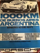 Pôster Vintage Original Raro PORSCHE 1000 KM BUENOS AIRES 1971 Victory Showroom comprar usado  Enviando para Brazil
