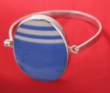 Pulseira modernista painel cerâmica esmaltada prata esterlina 925 comprar usado  Enviando para Brazil
