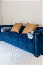Blue designed sofa for sale  Elmont