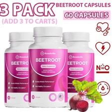 1-3X Rosabella raiz de beterraba orgânica 60 cápsulas energia natural aumentar a pressão arterial comprar usado  Enviando para Brazil
