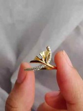 Anel de noivado feminino folheado a ouro amarelo 14K corte redondo diamante simulado 2,0 quilates comprar usado  Enviando para Brazil