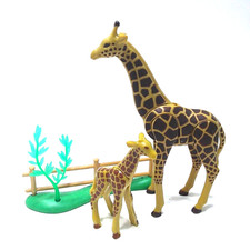 Playmobil girafa adulta + cerca de bebê planta zoológico animal selvagem A17 comprar usado  Enviando para Brazil