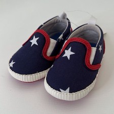 Novo com etiquetas Baby Gap azul vermelho branco estrela lona berço sapatos estrelas brancas bebê 3-6 meses comprar usado  Enviando para Brazil