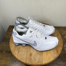 Buty męskie Nike Shox NZ rozmiar 7,5 białe srebrne niebieskie 525228-140 trampki do biegania, używany na sprzedaż  Wysyłka do Poland