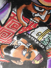 JAPANESE HAND DRAWN KITE DESIGN JAPANESE WARRIOR TAKO E 57x38cm h SHOWA na sprzedaż  Wysyłka do Poland