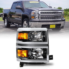 Chrome Headlight Assembly Fit for 2014-2015 Chevy Silverado 1500 Pickup, OEM Sty comprar usado Chrome Headlight Assembly Fit for 2014-2015 Chevy Silverado 1500 Pickup, OEM Sty comprar usado  Enviando para Brazil