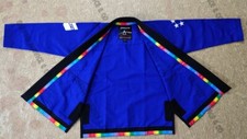 Uniforme de jiu-jitsu brasileiro azul royal feito sob medida 100% algodão tamanho A3 bjj gi comprar usado  Enviando para Brazil