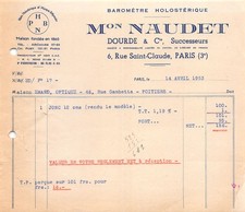 Facture 1953 barometre d'occasion  France