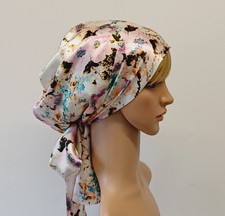 Roupa de cabeça de cetim para mulheres gorro forrado de cetim com laços cachecol de cabelo encaracolado natural comprar usado  Enviando para Brazil