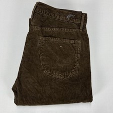 Calça masculina de veludo EARNEST SEWN LACOSTE W32 L28 marrom clássica reta feita nos EUA comprar usado  Enviando para Brazil