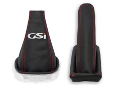 FÜR OPEL CORSA D SCHALTMANSCHETTE HANDBREMSSACK LEDER + STICKEREI GSi n.WEISS, używany na sprzedaż  PL