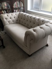 Cream fabric chesterfield for sale  SHEFFIELD